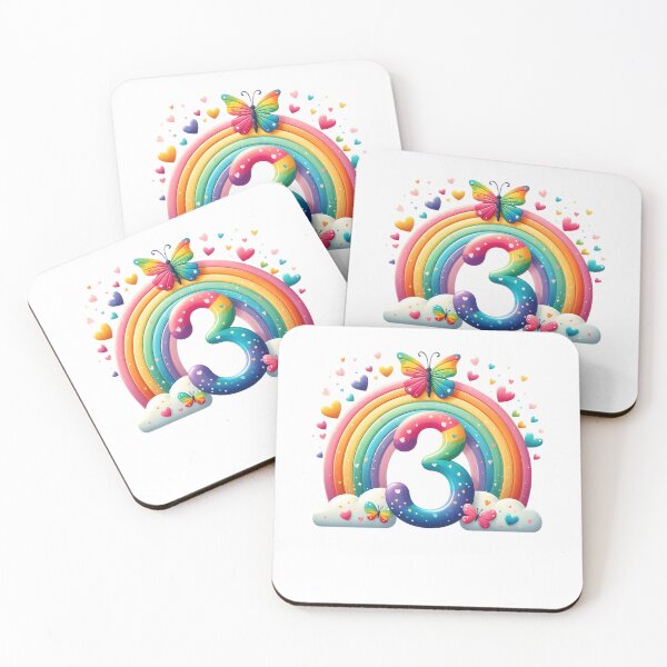 Item preview, 3rd Birthday Girl Rainbow Butterfly 3 Years Old Rainbow Third Birthday designed and sold by clothesy7.