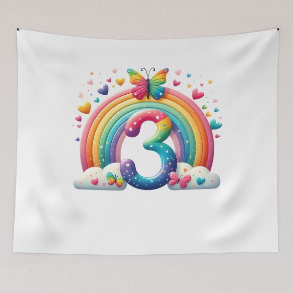 Item preview, 3rd Birthday Girl Rainbow Butterfly 3 Years Old Rainbow Third Birthday designed and sold by clothesy7.