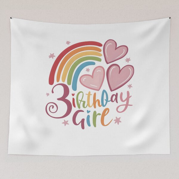 Item preview, 3 Years Old Rainbow Toddler Girl Third Birthday Rainbow  designed and sold by clothesy7.