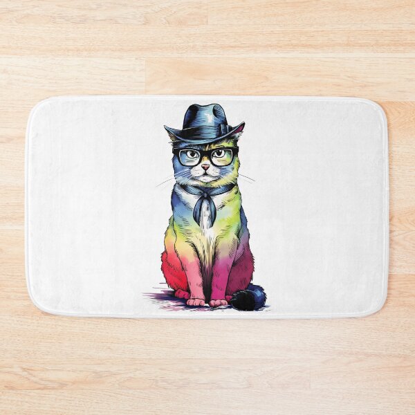 Item preview, Ombre Hipster Cat: Trendy and Unique Art for Cat Lovers designed and sold by elynne9.