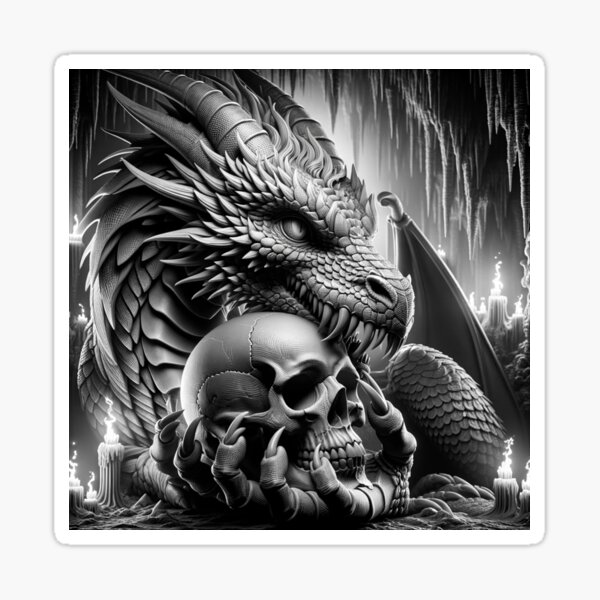 Item preview, Dragon Cradling a Skull 1 designed and sold by shape-shifter24.