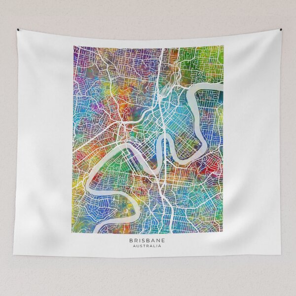 Item preview, Brisbane Australia City Map designed and sold by ArtPrints.