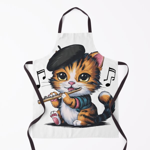 Item preview, Cat Kitten Funny Playing Flute Musician designed and sold by Micro-dose.