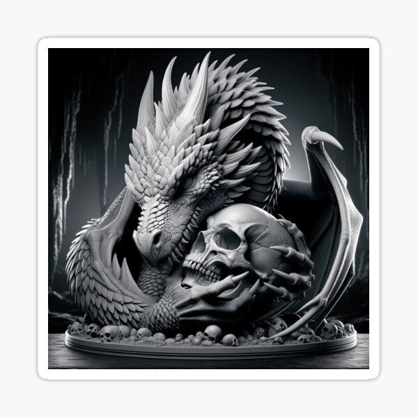 Item preview, Dark Fantasy Dragon and Skull Art Merchandise - Unique Gothic Apparel and Home Decor designed and sold by shape-shifter24.