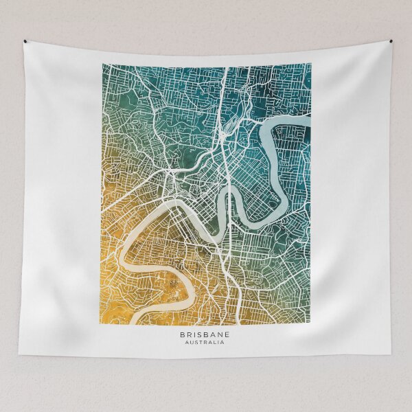Item preview, Brisbane Australia City Map designed and sold by ArtPrints.