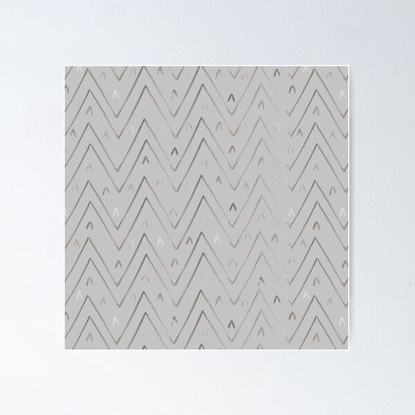 Item preview, Woody Valley - watercolor zigzag chevrons against silver grey designed and sold by Rebecca Hunter.