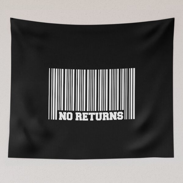 Item preview, No returns barcode scanner humour quirky playful joke funny design designed and sold by w1ckerman.