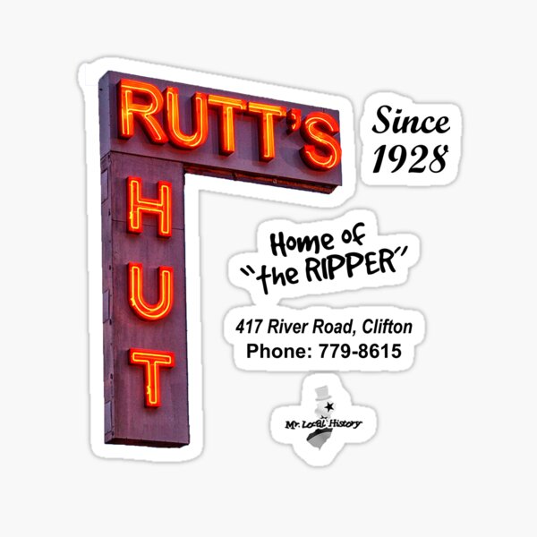 Item preview, Rutts Hut Hot Dogs White Logo designed and sold by mrlocalhistory.