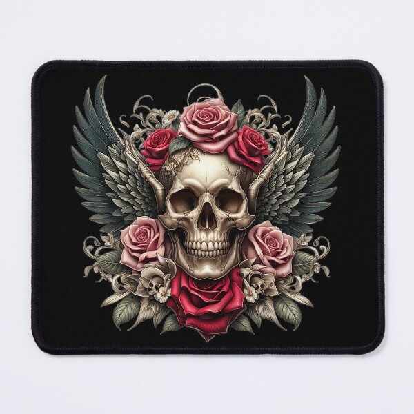 Item preview, Skull, roses, wings designed and sold by sergeibz.