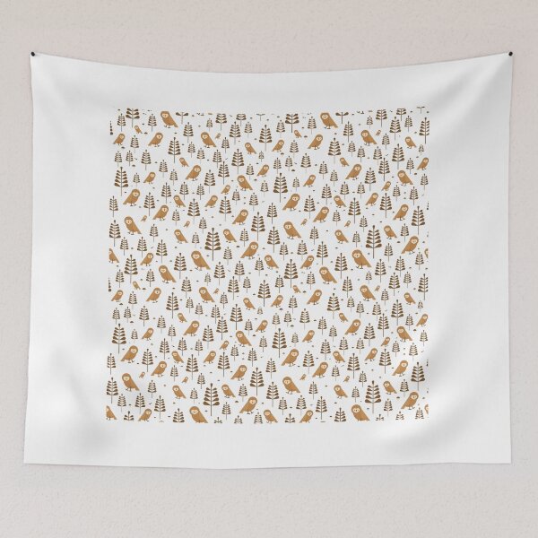 Item preview, Owl flower pattern white designed and sold by snowyowls.