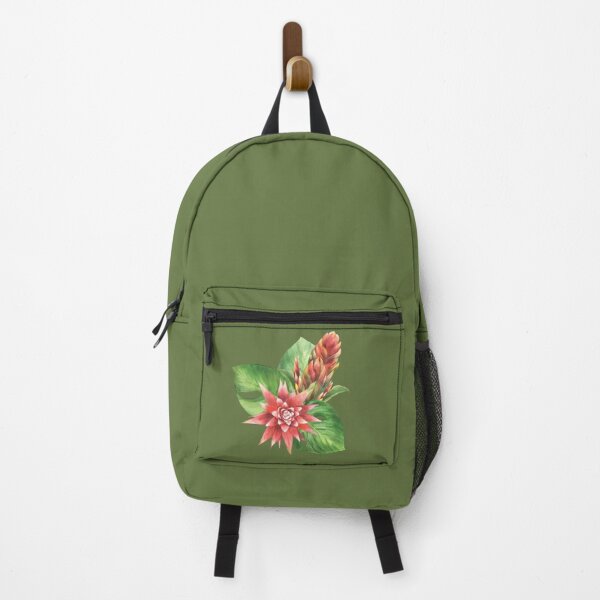 Item preview, Tropical green leaves and red flowers bouquet. Watercolor sticker designed and sold by BartolArt.