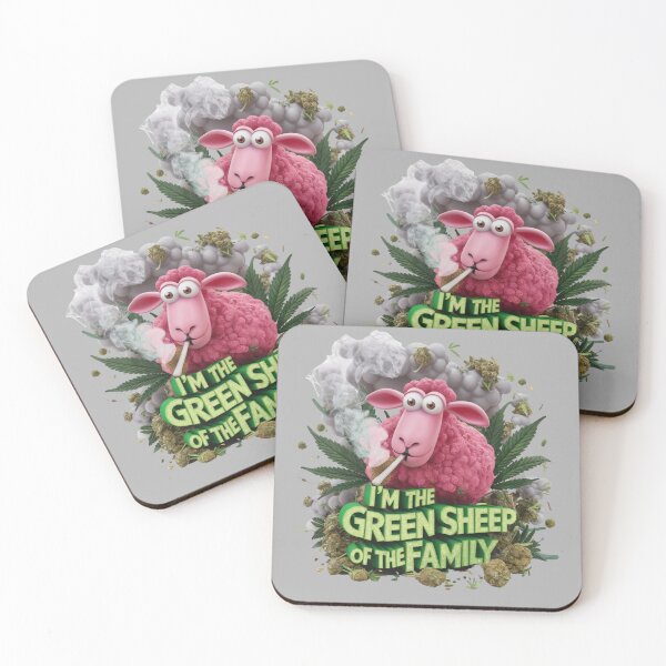 Item preview, pink sheep with big eyes is seen sm  oking a joint designed and sold by 123ks.