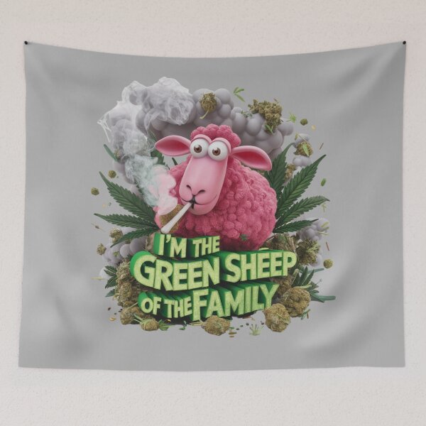 Item preview, pink sheep with big eyes is seen sm  oking a joint designed and sold by 123ks.