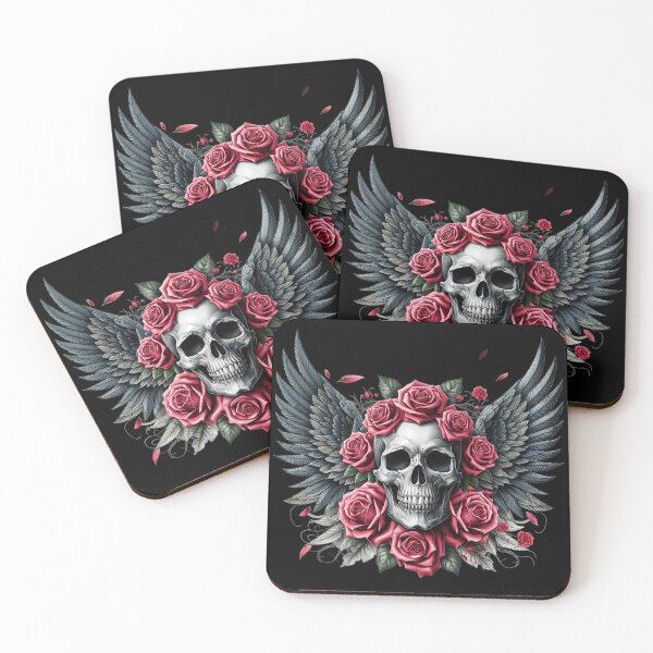 Item preview, Skull, wings, roses designed and sold by sergeibz.