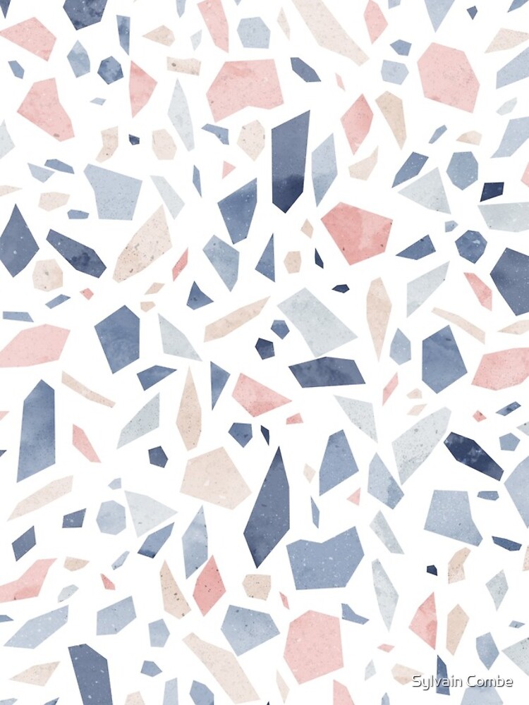 « Motif géométrique terrazzo vintage pastel bleu rose beige » par SylvainCombe