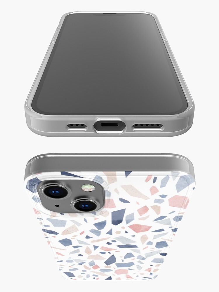 Coque iPhone 'Motif géométrique terrazzo vintage pastel bleu rose beige' : autre vue