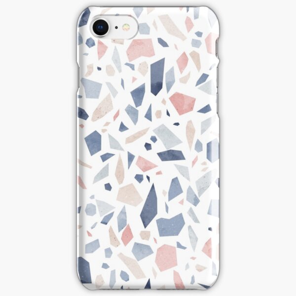 Vintage pastel blue pink beige geometric terrazzo pattern iPhone Snap Case