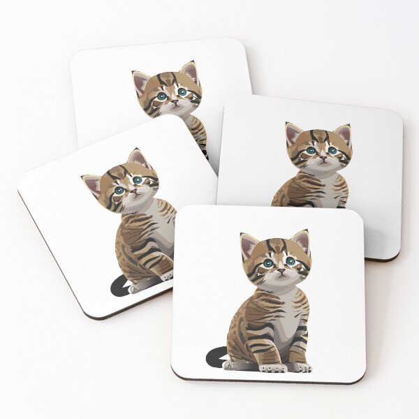 Item preview, cartoon kitten illustration designed and sold by Alenus.