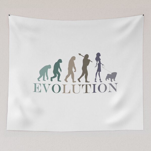 Item preview, Evolution Pug Woman Minimalist Retro Vintage designed and sold by hemp3x.