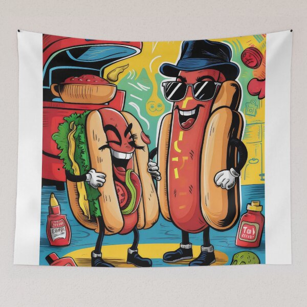 Item preview, Hot dog talk. designed and sold by MyHappyArtShop.