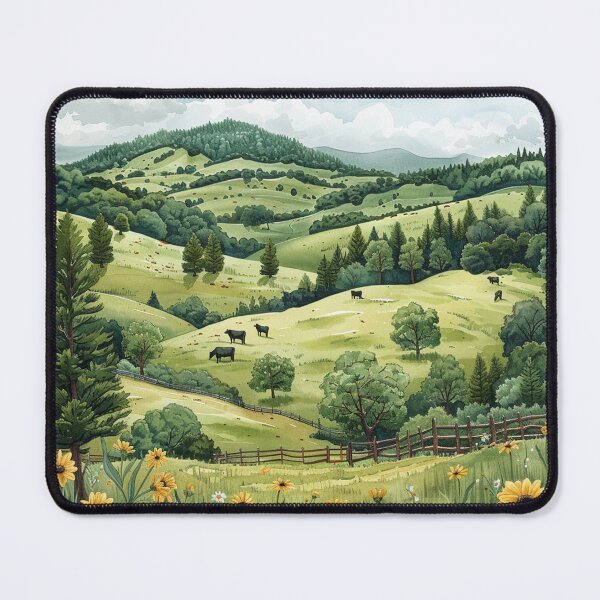 Item preview, Green Hills Landscape Art Print designed and sold by Mr-whiteBG.