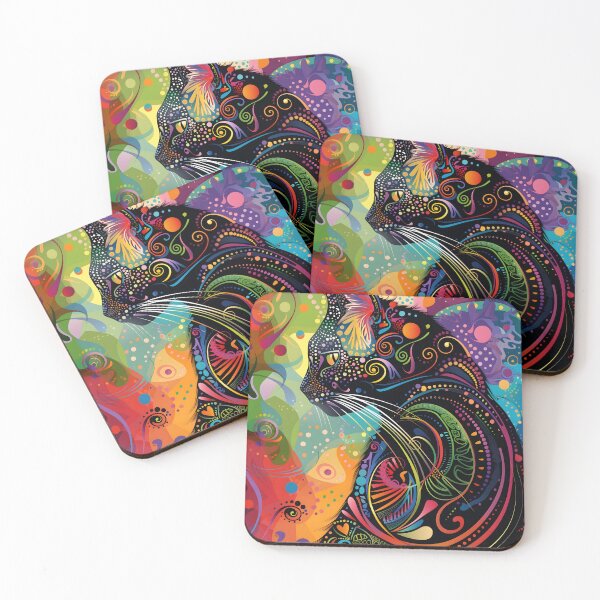 Item preview, Fantasy Black Cat Abstract Art designed and sold by sheprint.