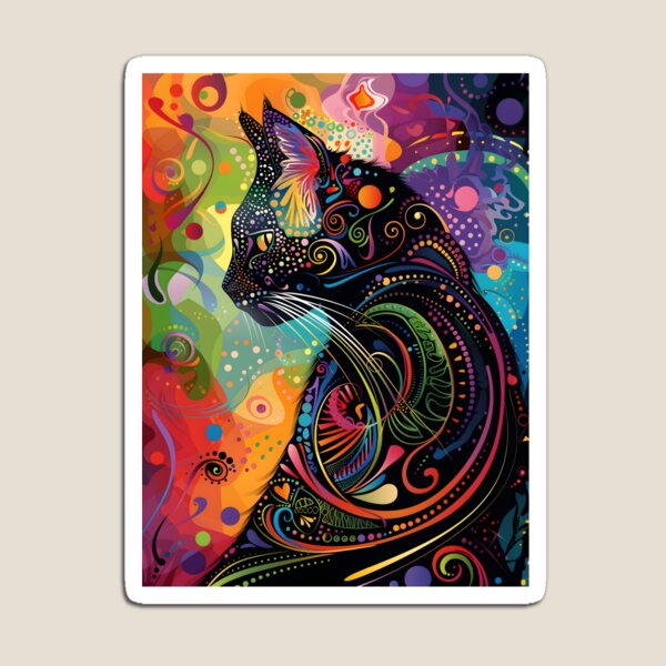 Item preview, Fantasy Black Cat Abstract Art designed and sold by sheprint.