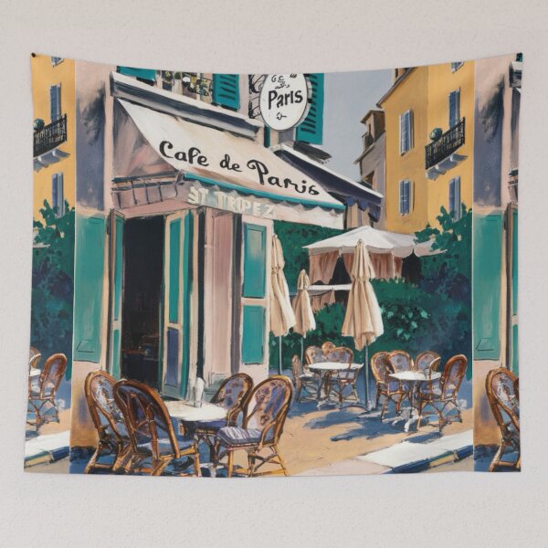 Item preview, Retro Paris Café: Vintage Vibes with Green Accents…. By Carraann designed and sold by CARRAANN.