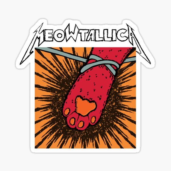 Item preview, Meowtallica st anger funny cat designed and sold by catsandmetal666.