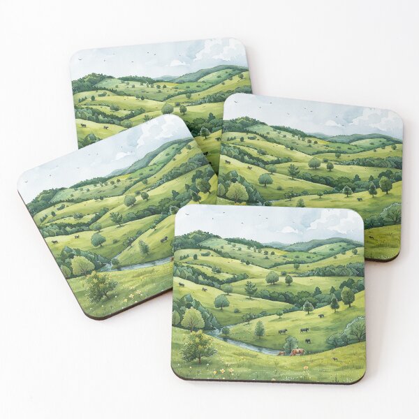 Item preview, Serene Green Hills Landscape Art designed and sold by Mr-whiteBG.