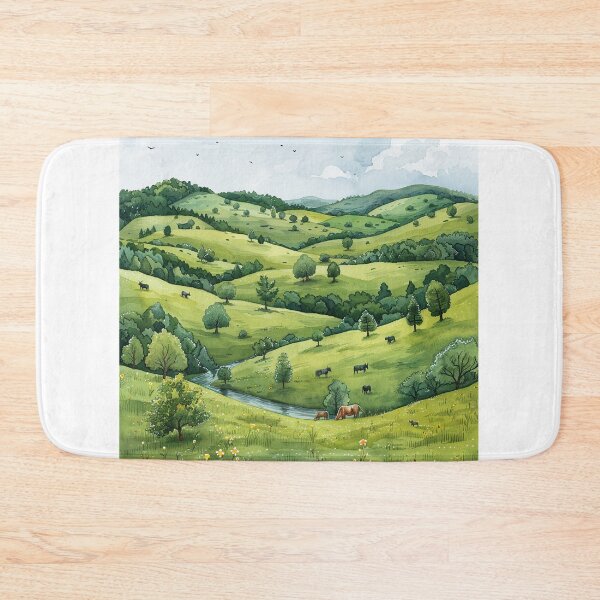 Item preview, Serene Green Hills Landscape Art designed and sold by Mr-whiteBG.