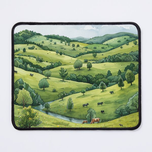 Item preview, Serene Green Hills Landscape Art designed and sold by Mr-whiteBG.