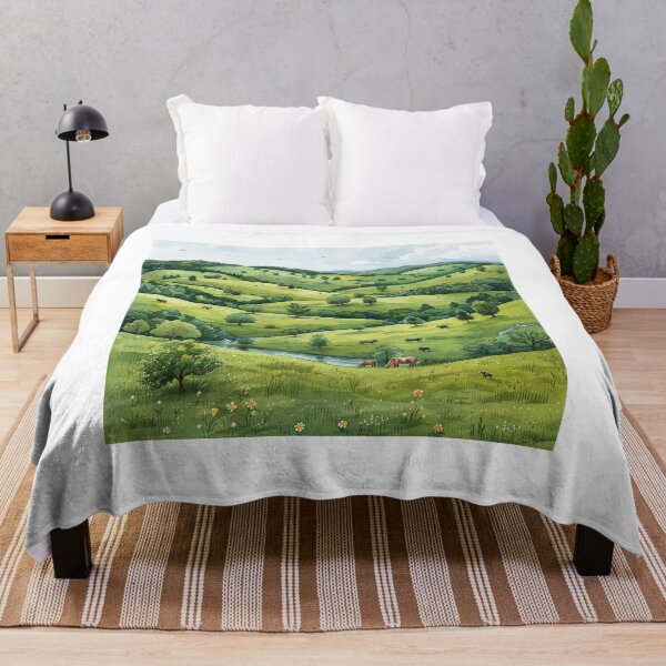 Item preview, Serene Green Hills Landscape Art designed and sold by Mr-whiteBG.