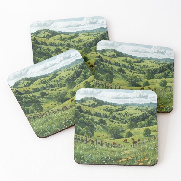 Item preview, Green Hills Landscape Art Print designed and sold by Mr-whiteBG.