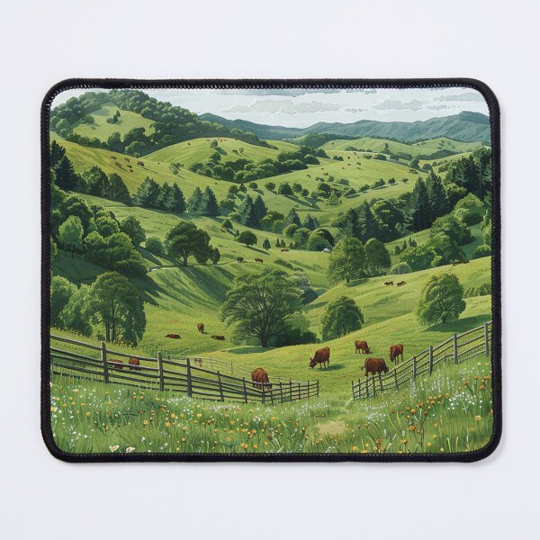 Item preview, Green Hills Landscape Art Print designed and sold by Mr-whiteBG.