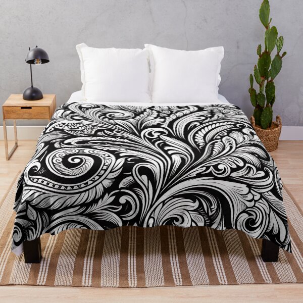 Item preview, Black and white flower pattern designed and sold by Haji Kamora.