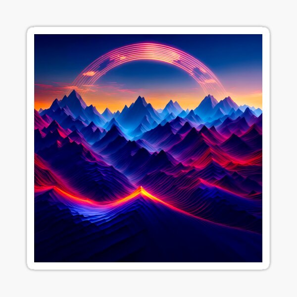 Item preview, LoFi Mountains, Synthwave Art designed and sold by Ink Art Design.