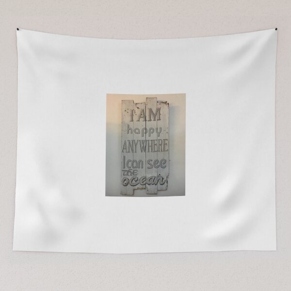 Item preview, I Am Happy Anywhere I Can See The Ocean - Sign - Kenya Africa designed and sold by exploramum.