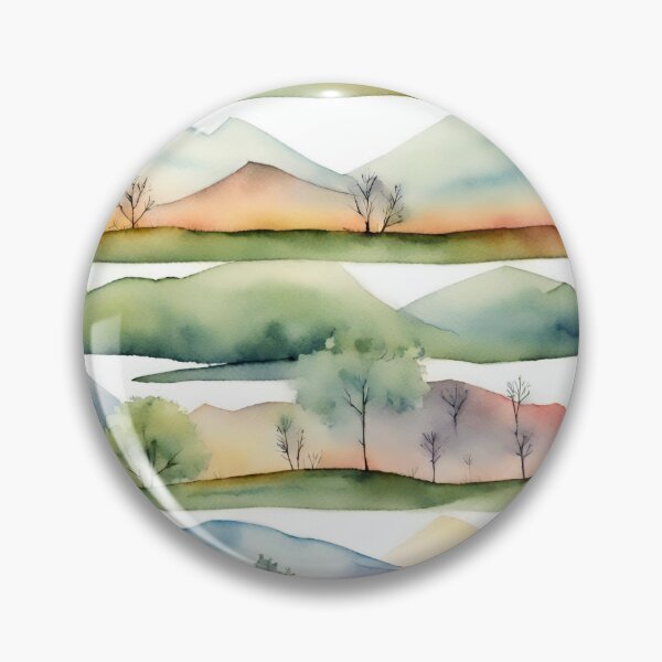 Item preview, Green Peaceful Landscape Illustration designed and sold by adriaquart.