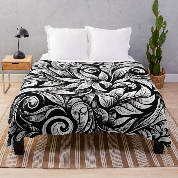Item preview, Black and white flower pattern designed and sold by Haji Kamora.