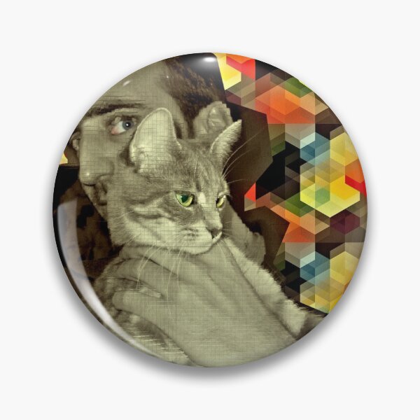 Item preview, Filtered photography model man with cat Pop art designed and sold by Carré Comme Orange.