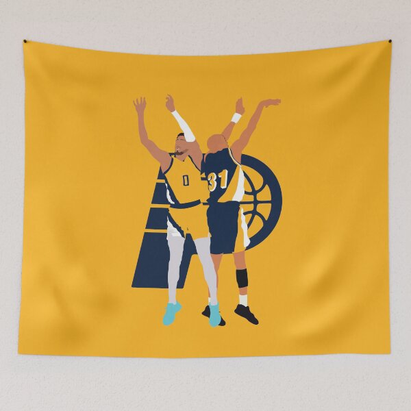 Item preview, Tyrese Haliburton & Reggie Miller Indiana Pacers vs Knicks Collage designed and sold by Jackshun.