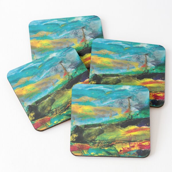 Item preview, Eagles flight abstract painting expressive landscape designed and sold by MercuryUrchin.