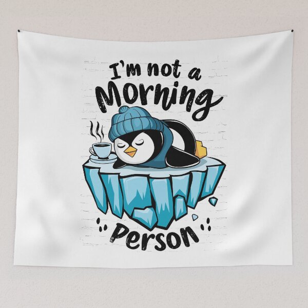 Item preview, I'm Not a Morning Person Cute Penguin designed and sold by Quirky Shirts.