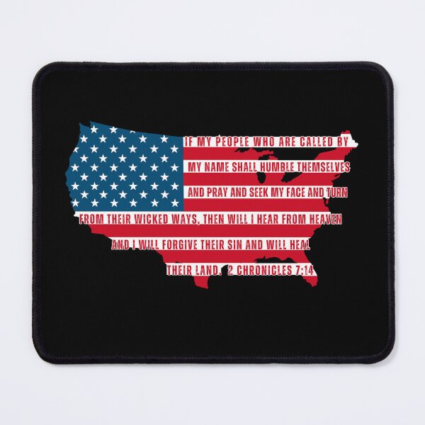 Item preview, If My People 2 Chronicles 7:14 USA Flag Map Bible Verse designed and sold by Neeshki.