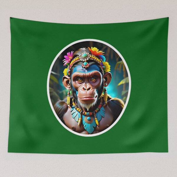 Item preview, Native Monkey Warrior Chief designed and sold by TheArtOfPat.