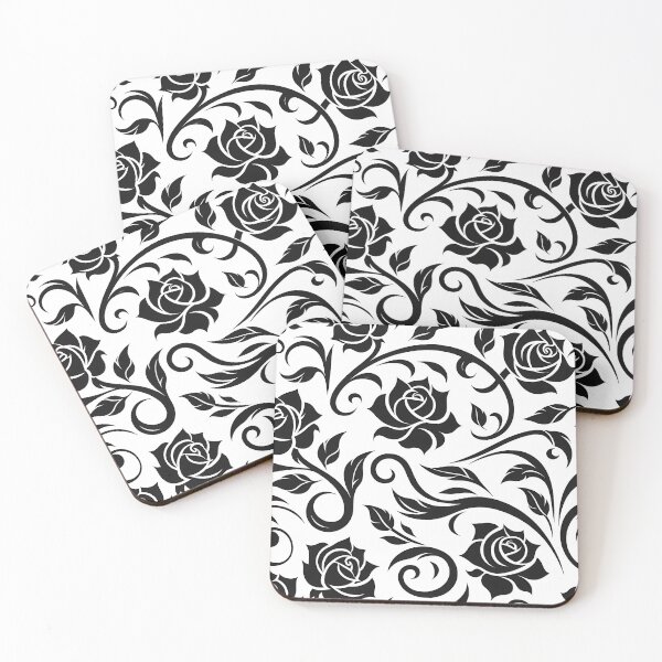 Item preview, Black and white flower pattern designed and sold by Haji  Kamora.