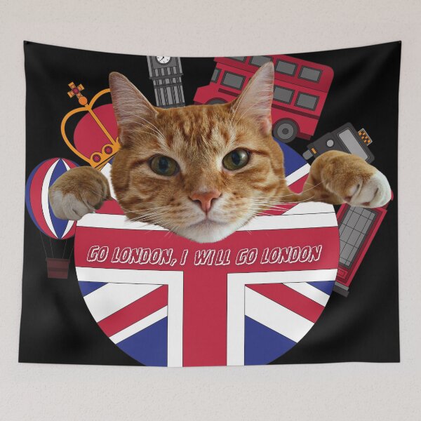 Item preview, Ginger cat says go london, I will go london.  designed and sold by attakorn.