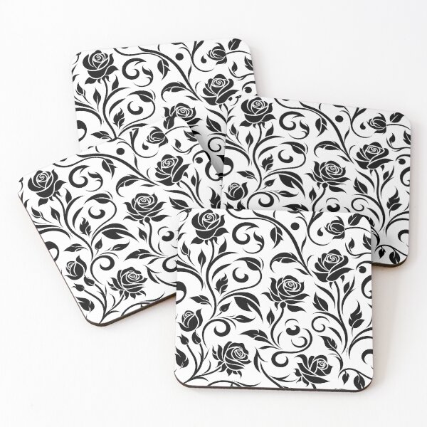 Item preview, Black and white flower pattern designed and sold by Haji  Kamora.
