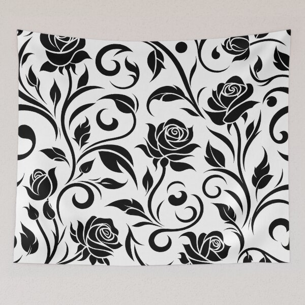 Item preview, Black and white flower pattern designed and sold by Haji  Kamora.